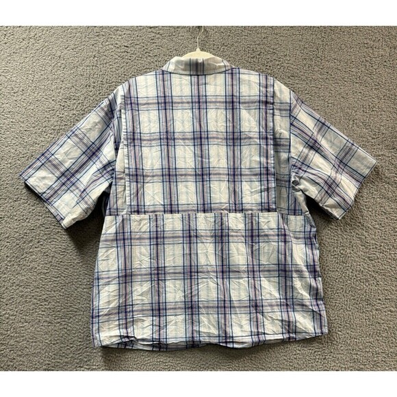 Dickies Shirt Mens 3XL Blue Plaid Short Sleeve Temp-iQ Performance Work - Picture 8 of 11